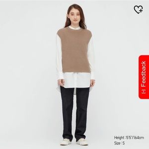 Cream knit sweater vest